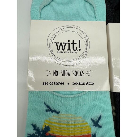 WIT! set of 6 no show one size no slip grips socks - Picture 2 of 4